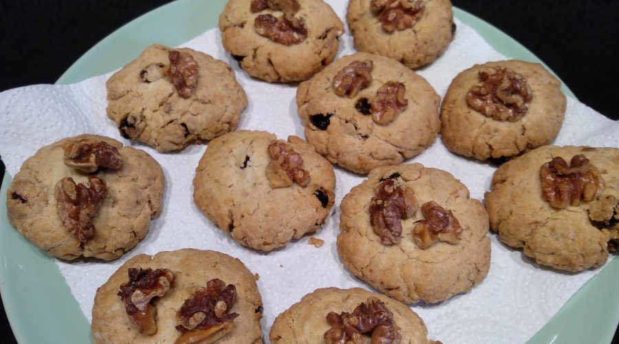 Galletas crujientes anis nueces pasas sin lactosa