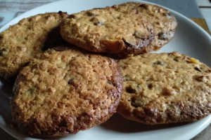 Galletas avena coco chocolate sin harina