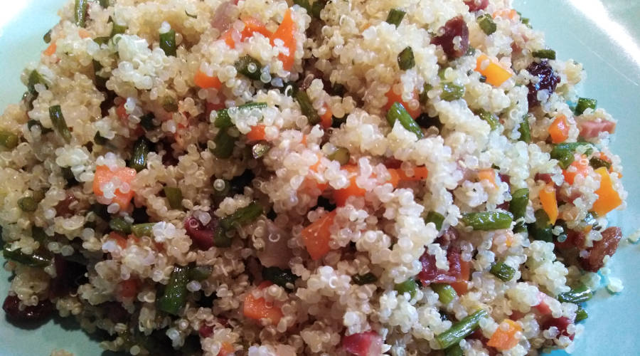 Quinoa con verduras y jamon