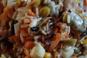 Ensalada marinera arroz integral