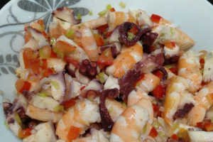 Salpicon pulpo langostinos